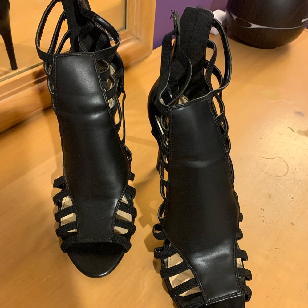 Jessica Simpson Black Caged Heels